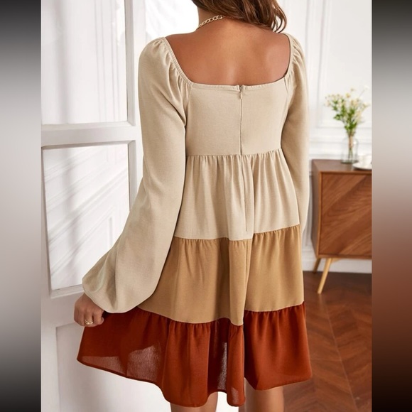 Maternity color Block Ruffle Dress - Picture 5 of 5